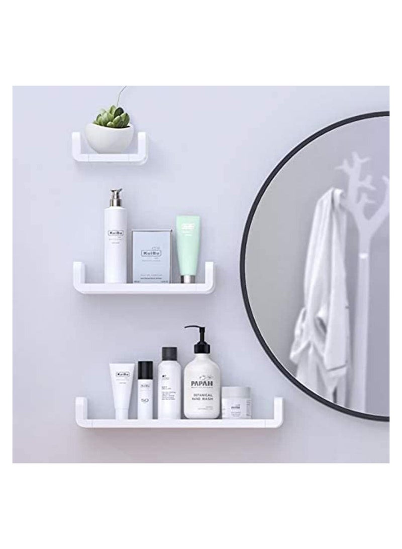 Bathroom Shelf, Self Adhesive No Drilling Wall Mounted Shower Rack, Removable Plastic Over Sink Decor Shelf Organizer for Shower, Kitchen, Bedroom, Toilet, 12.5 Inch - Image 5